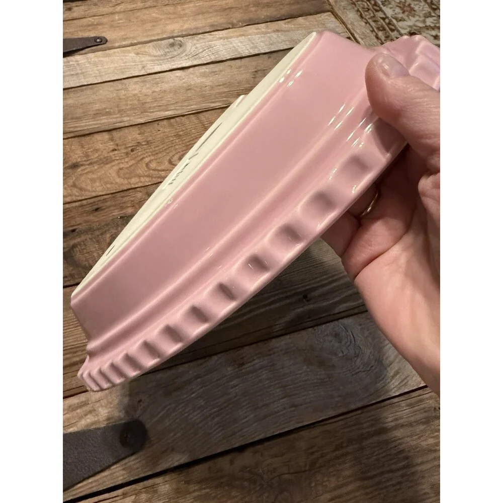 Chantal Pink Heart Shaped Stoneware Baking Casserole Dish New 1.5 Qt
